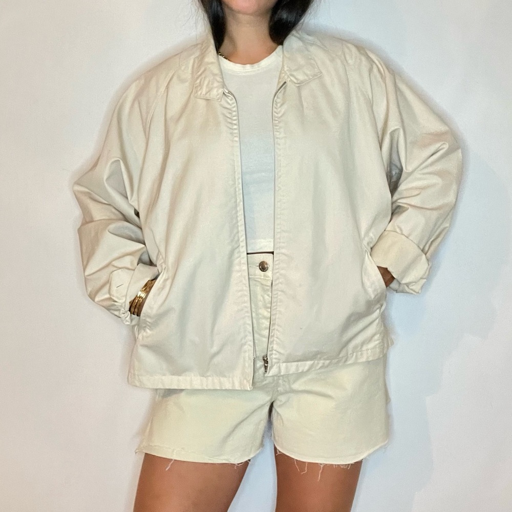 Cream Bomber Jacket